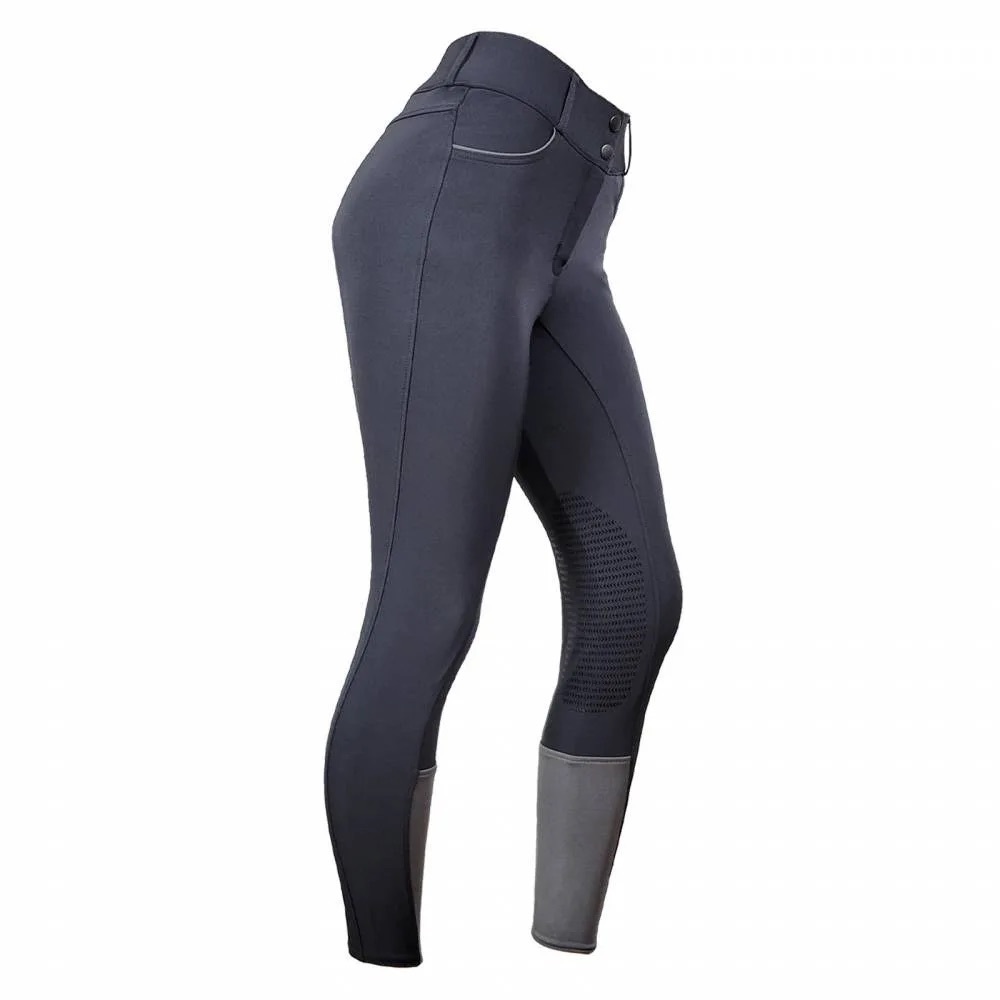 OEQ Kelly Mid-Rise Knee Patch Breeches- Black